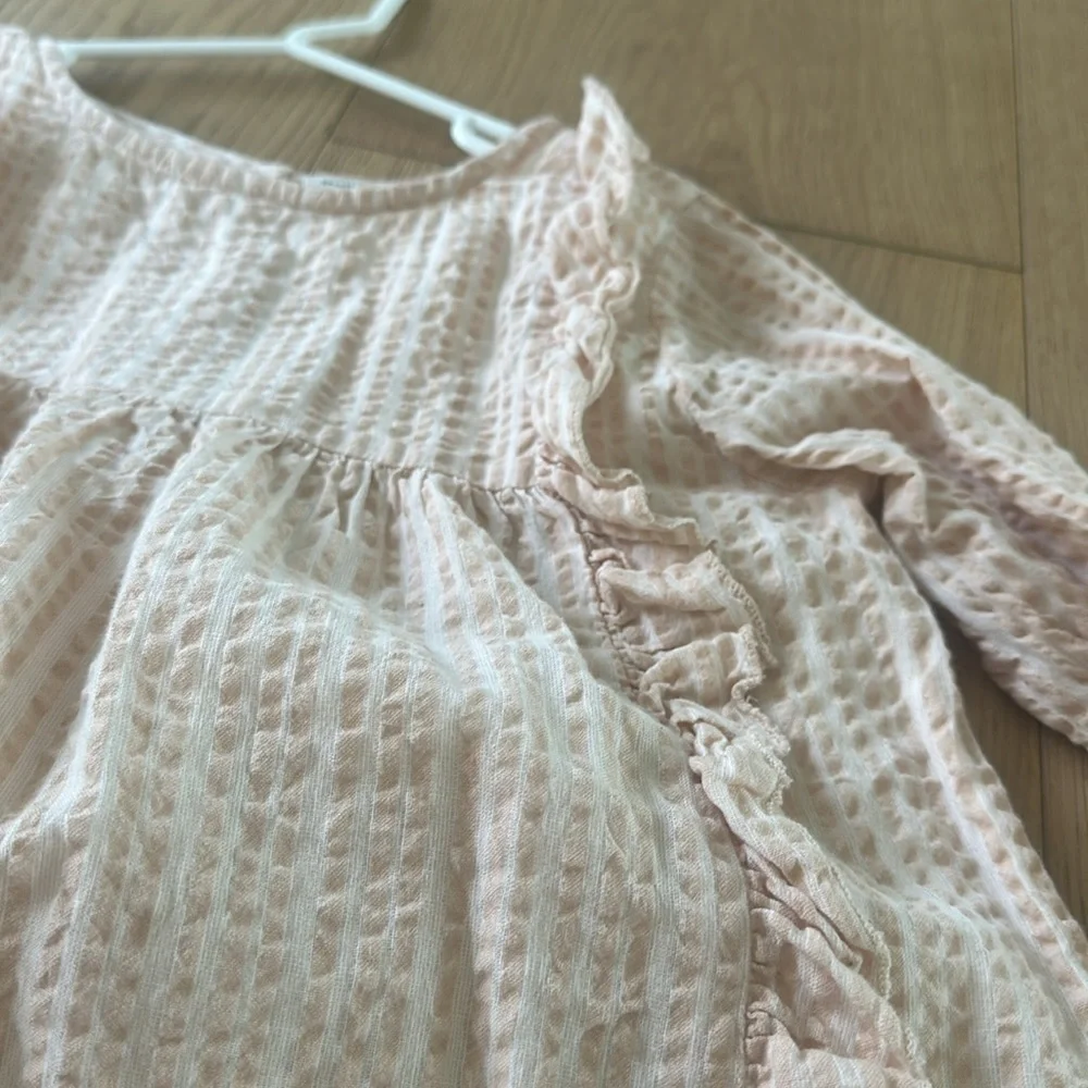 Roller Rabbit pink striped dress long sleeve cotton 8